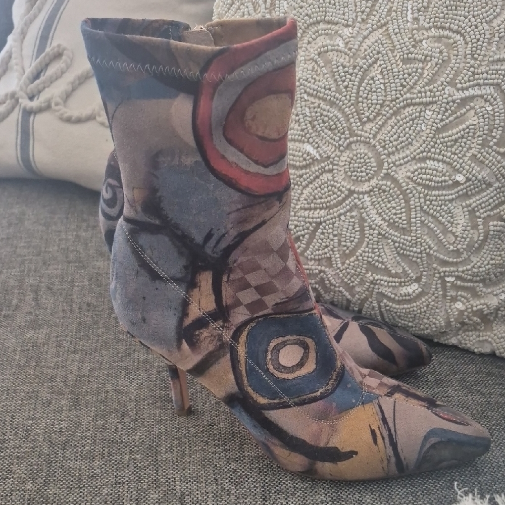 Abstract Patterned Women's Boots Super Sexy On Womens 7.5
